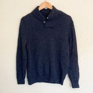 British Khaki dark blue wool sweater with elbow pads